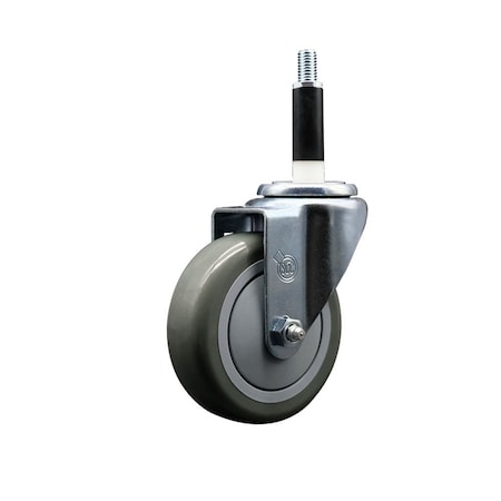 Service Caster 4'' Gray Poly Wheel Swivel 7/8'' Expanding Stem Caster SCC-EX20S414-PPUB-78